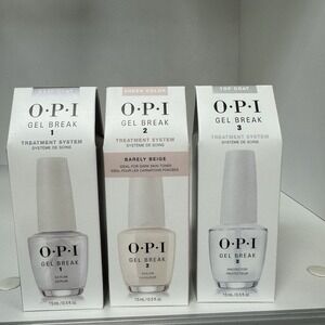 OPI Gel Break 123 Treatment System Base Coat + Barely Beige Color  + Topcoat